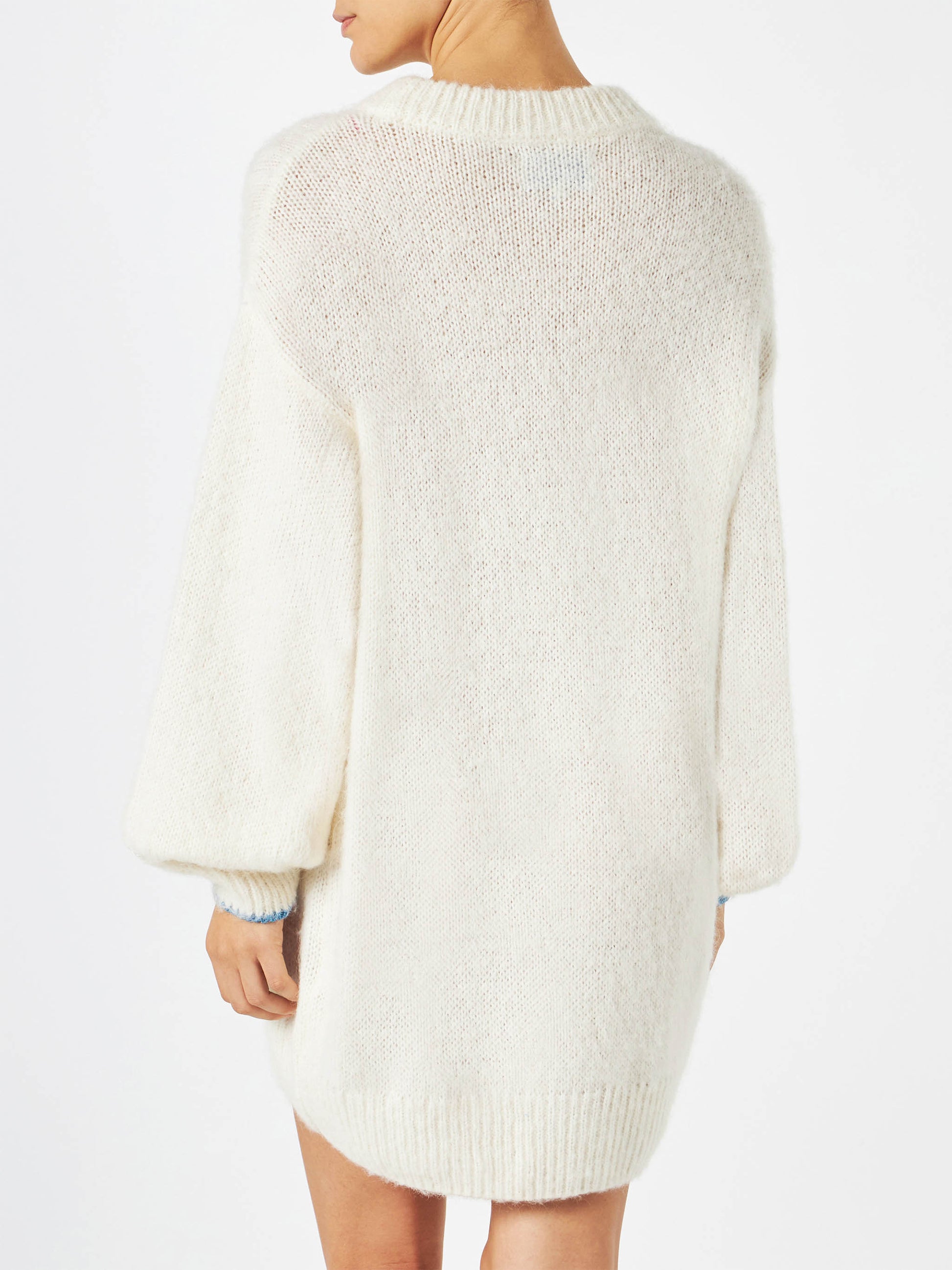 Woman ultra soft knit dress with Oltre le gambe c'è di più embroidery | NIKI DJ SPECIAL EDITION - MC2 Saint Barth
