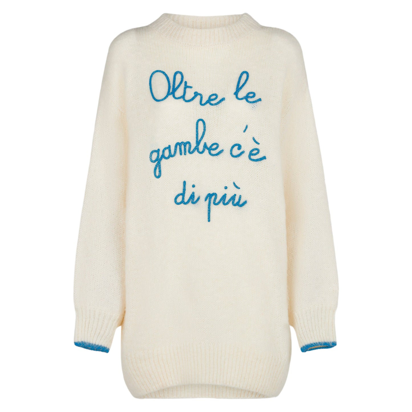 Woman ultra soft knit dress with Oltre le gambe c'è di più embroidery | NIKI DJ SPECIAL EDITION - MC2 Saint Barth