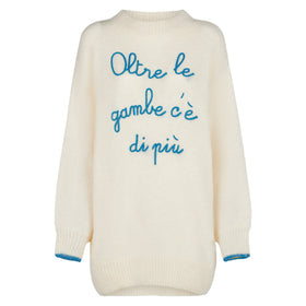 Woman ultra soft knit dress with Oltre le gambe c'è di più embroidery | NIKI DJ SPECIAL EDITION - MC2 Saint Barth