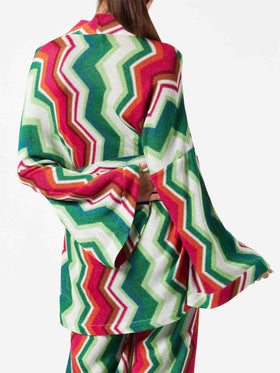 Chevron knitted kimono cardigan - MC2 Saint Barth