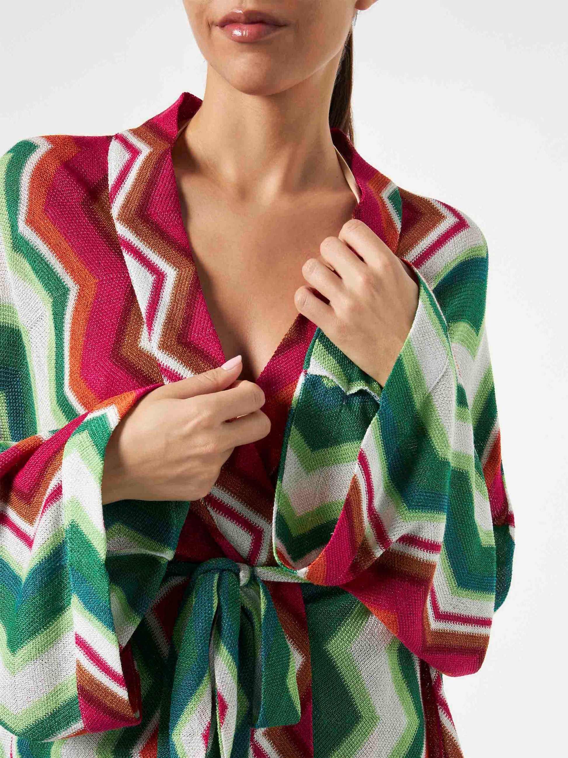 Chevron knitted kimono cardigan - MC2 Saint Barth