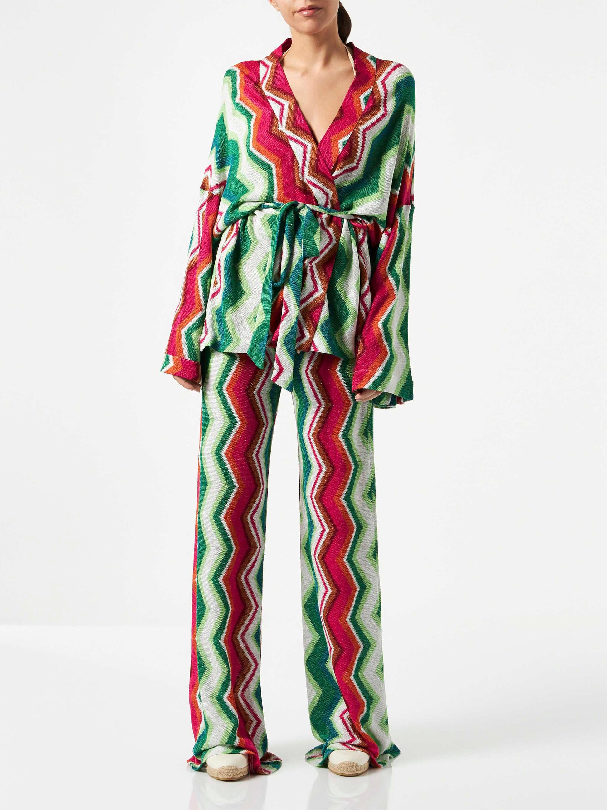 Chevron knitted kimono cardigan - MC2 Saint Barth