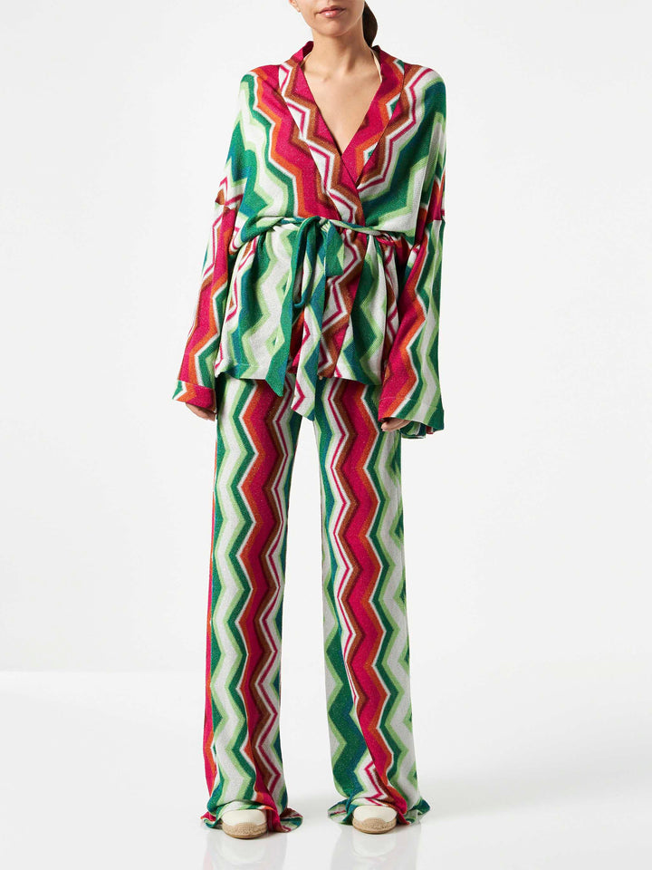 Chevron knitted kimono cardigan - MC2 Saint Barth