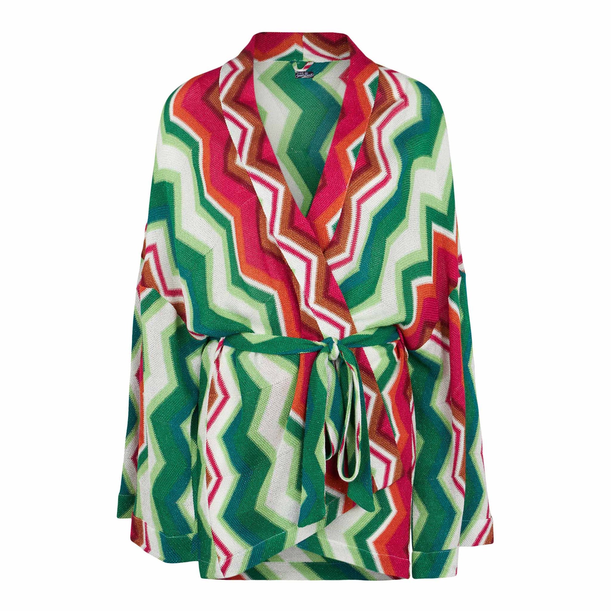 Chevron knitted kimono cardigan - MC2 Saint Barth
