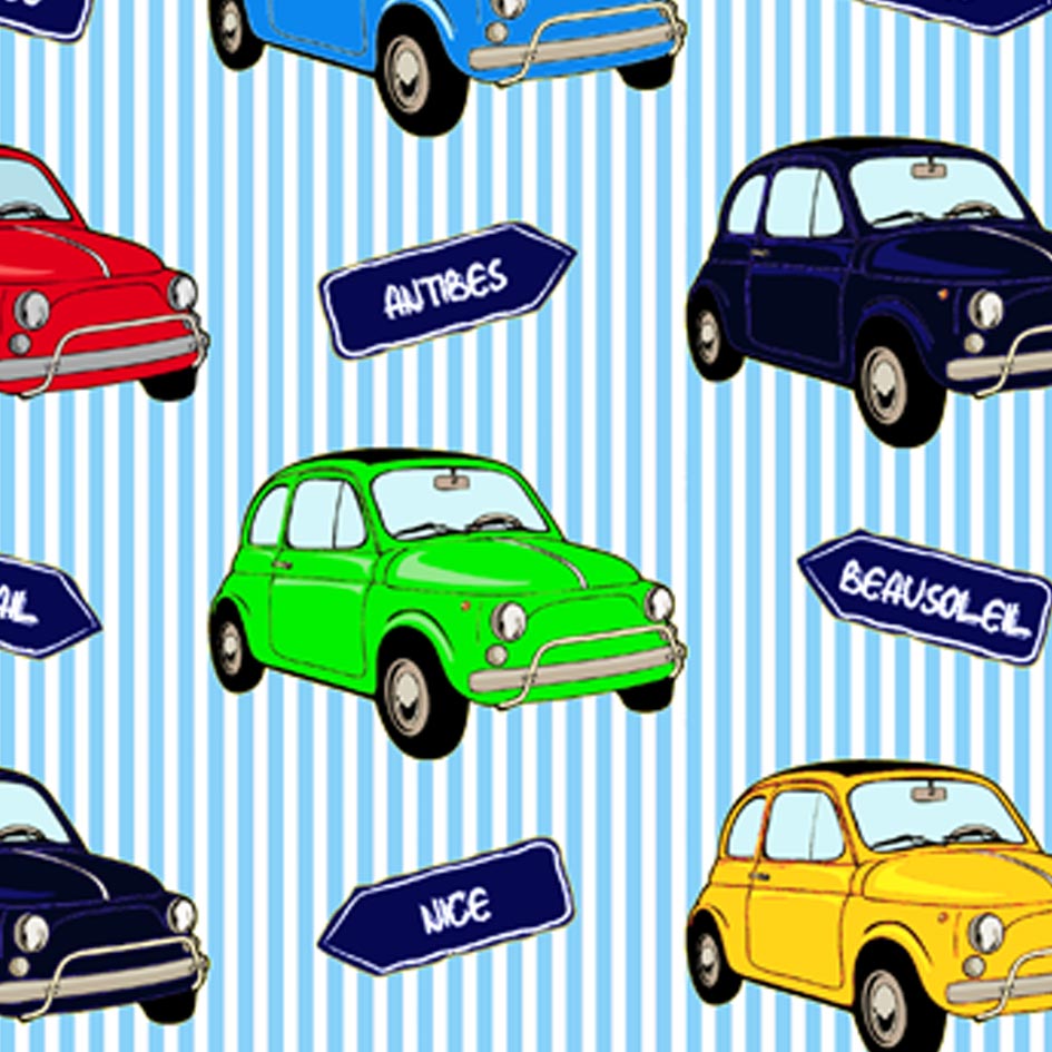 Boy swim shorts with car print |FIAT© 500 - MC2 Saint Barth