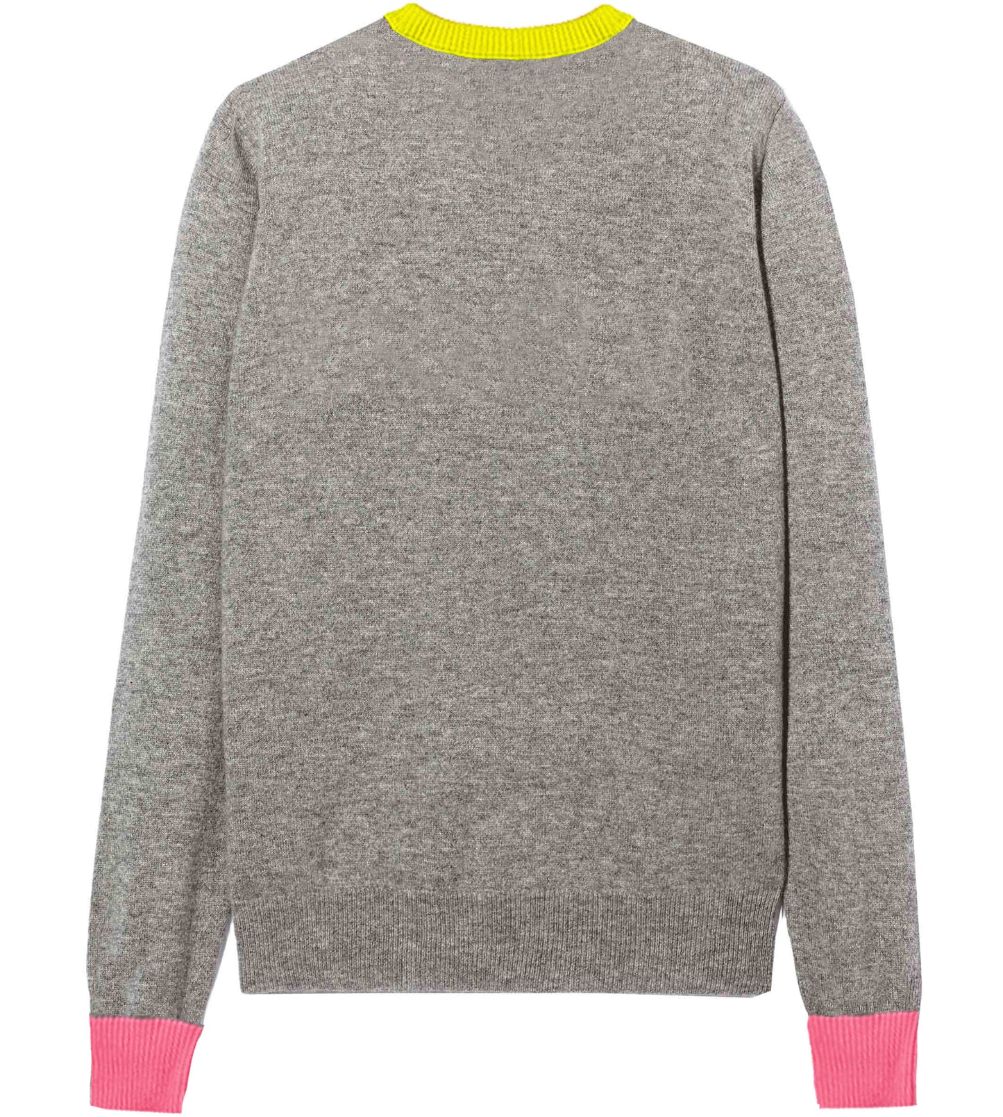Woman grey sweater GIRL PWR fluo embroidery and fluo details - MC2 Saint Barth