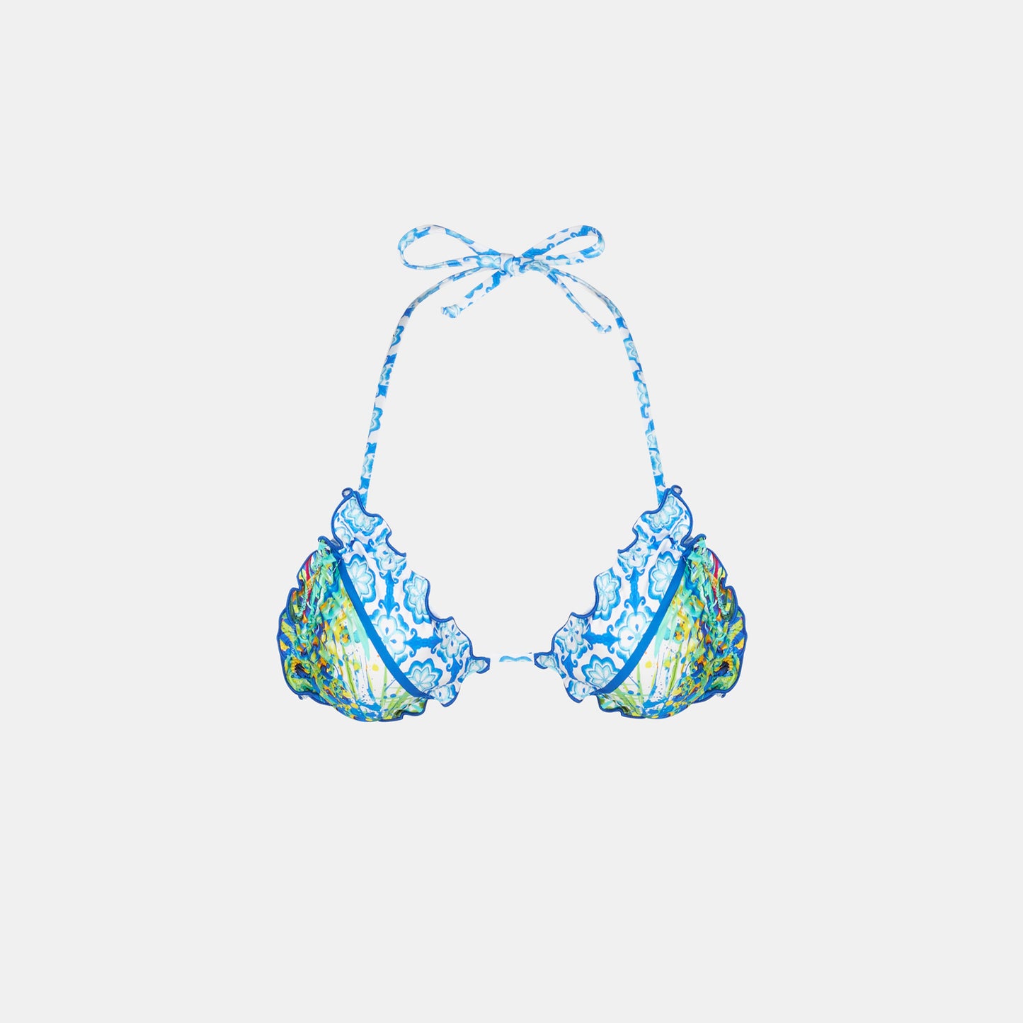 Woman triangle top swimsuit with flower print - MC2 Saint Barth
