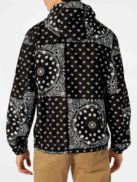 Man hooded lightweight windbreaker with bandanna print - MC2 Saint Barth