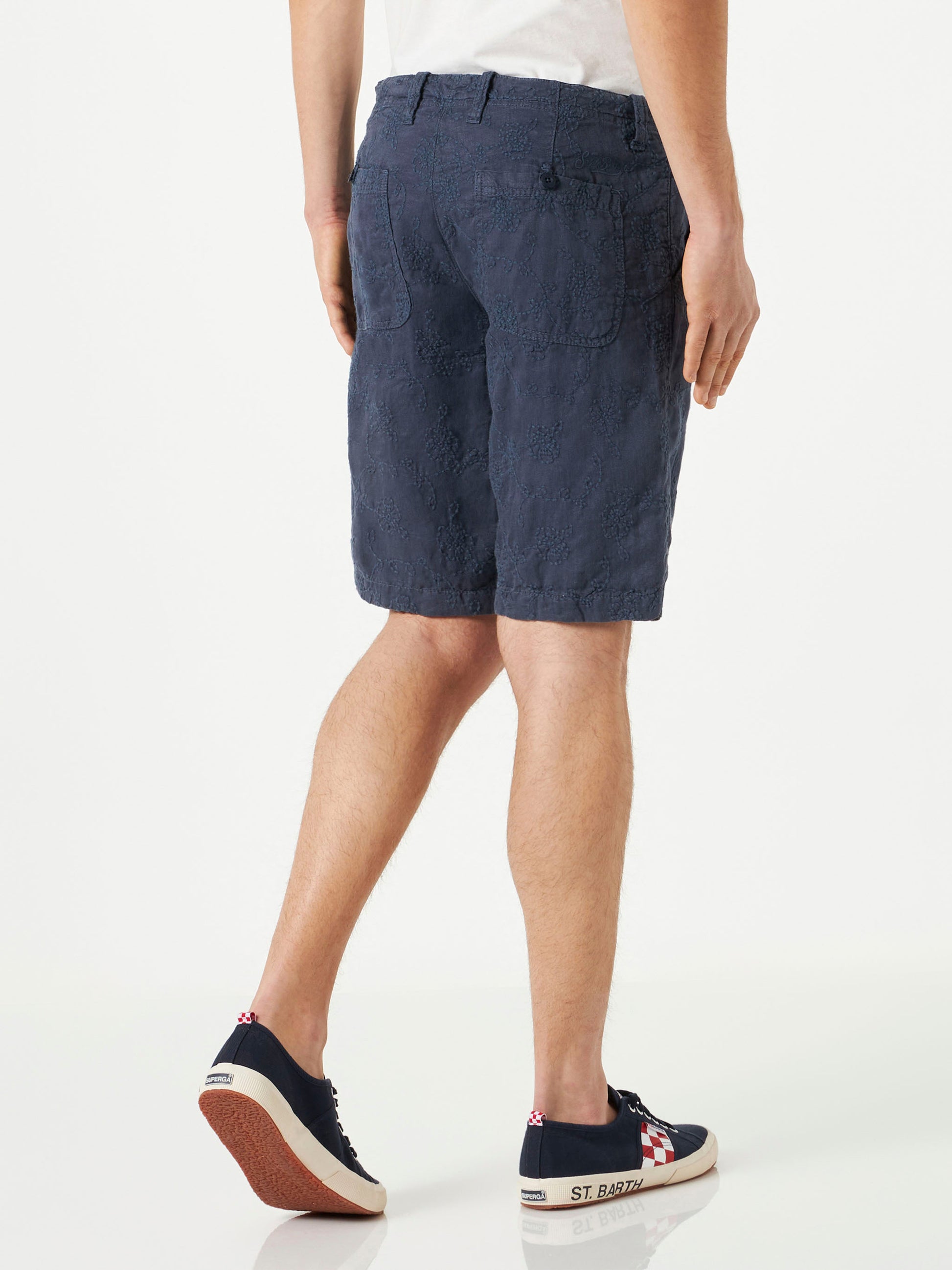 Blue embroidered bermuda shorts - MC2 Saint Barth