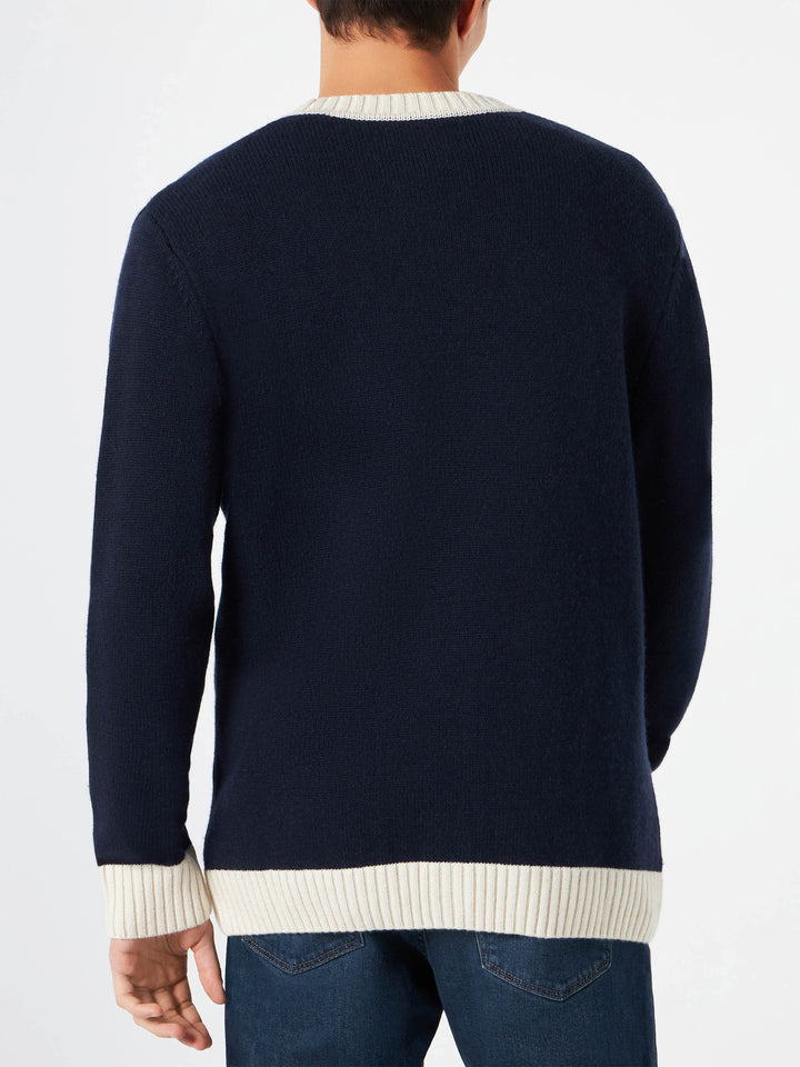 Knitted cardigan with patch and St. Barth College embroidery - MC2 Saint Barth