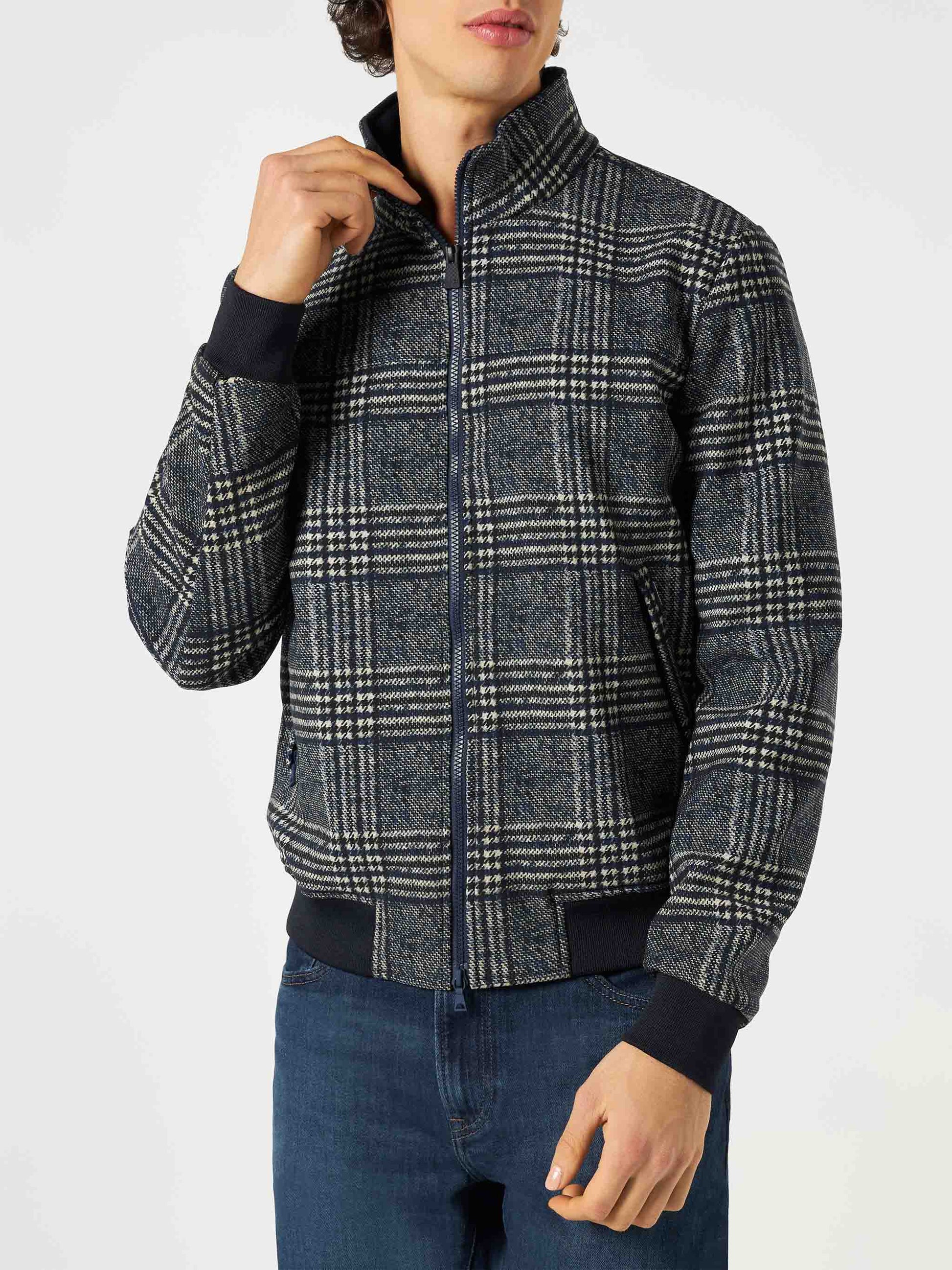 Man mid-weight Prince of Wales bomber jacket Traveler - MC2 Saint Barth