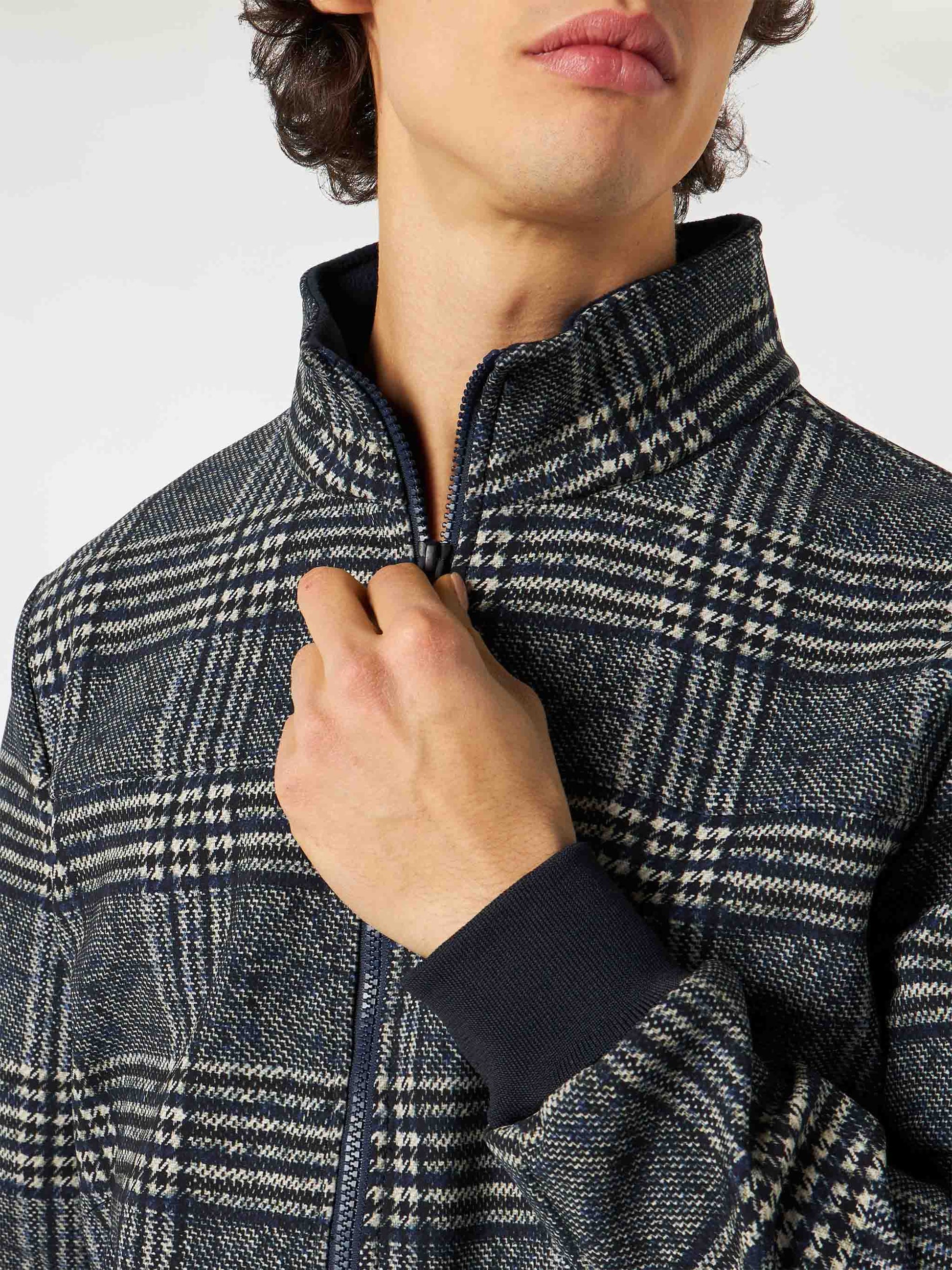 Man mid-weight Prince of Wales bomber jacket Traveler - MC2 Saint Barth