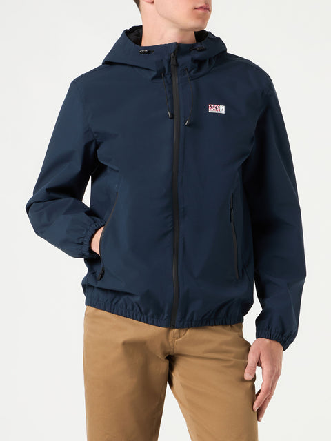 Man hooded lightweight navy blue windbreaker - MC2 Saint Barth