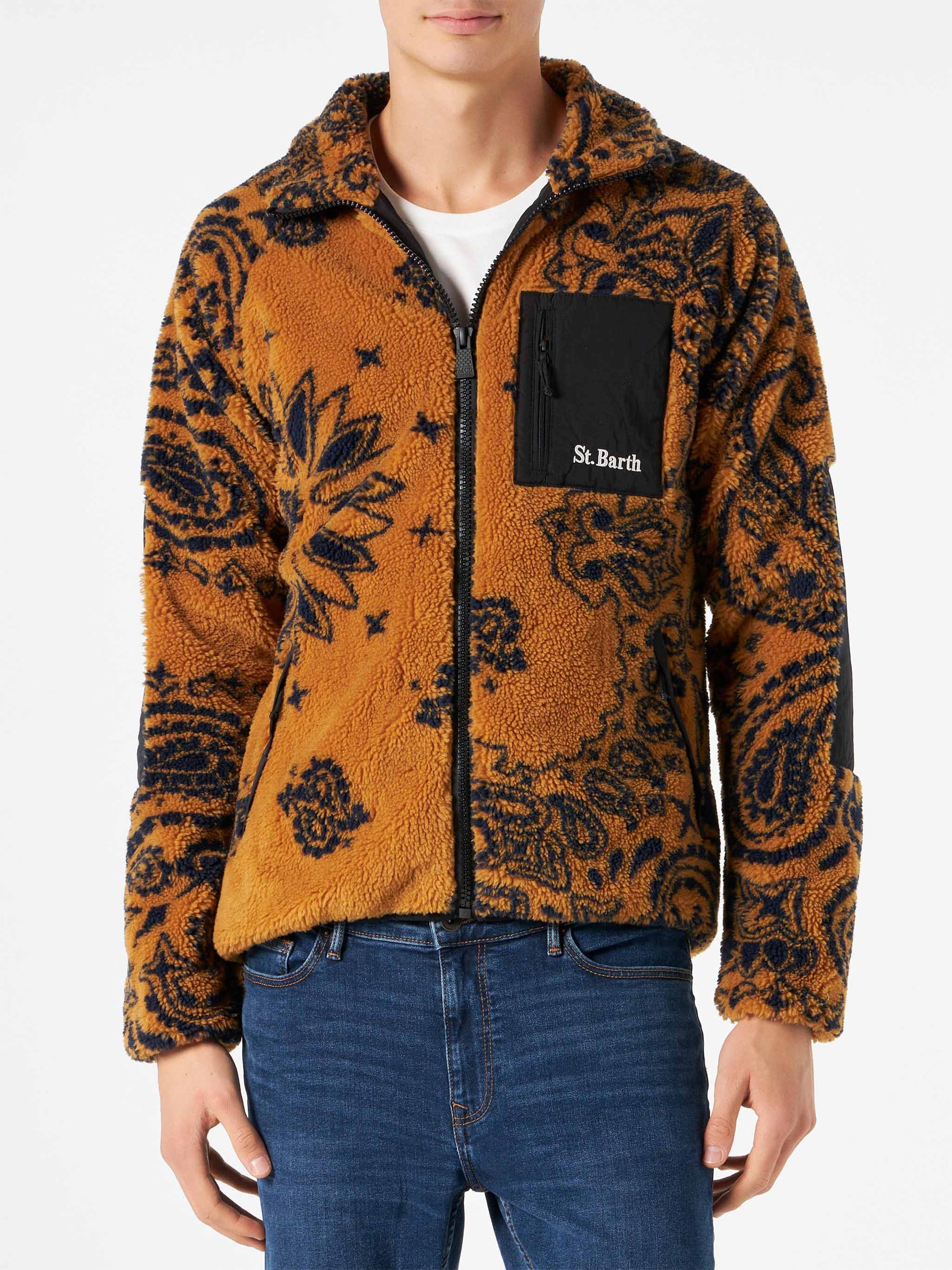 Man sherpa jacket with pattern - MC2 Saint Barth