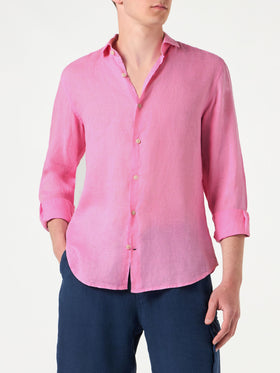 Man pink linen Pamplona shirt - MC2 Saint Barth