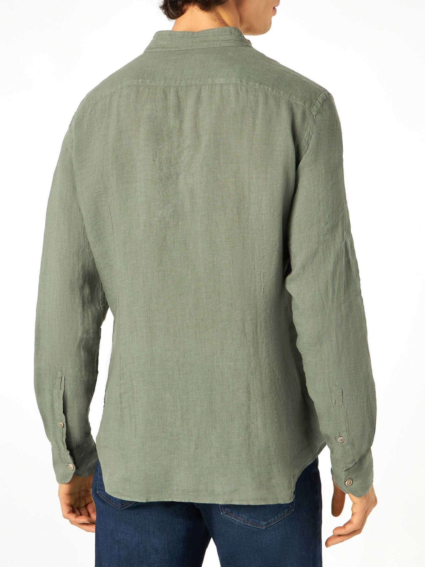 Man military green linen shirt - MC2 Saint Barth