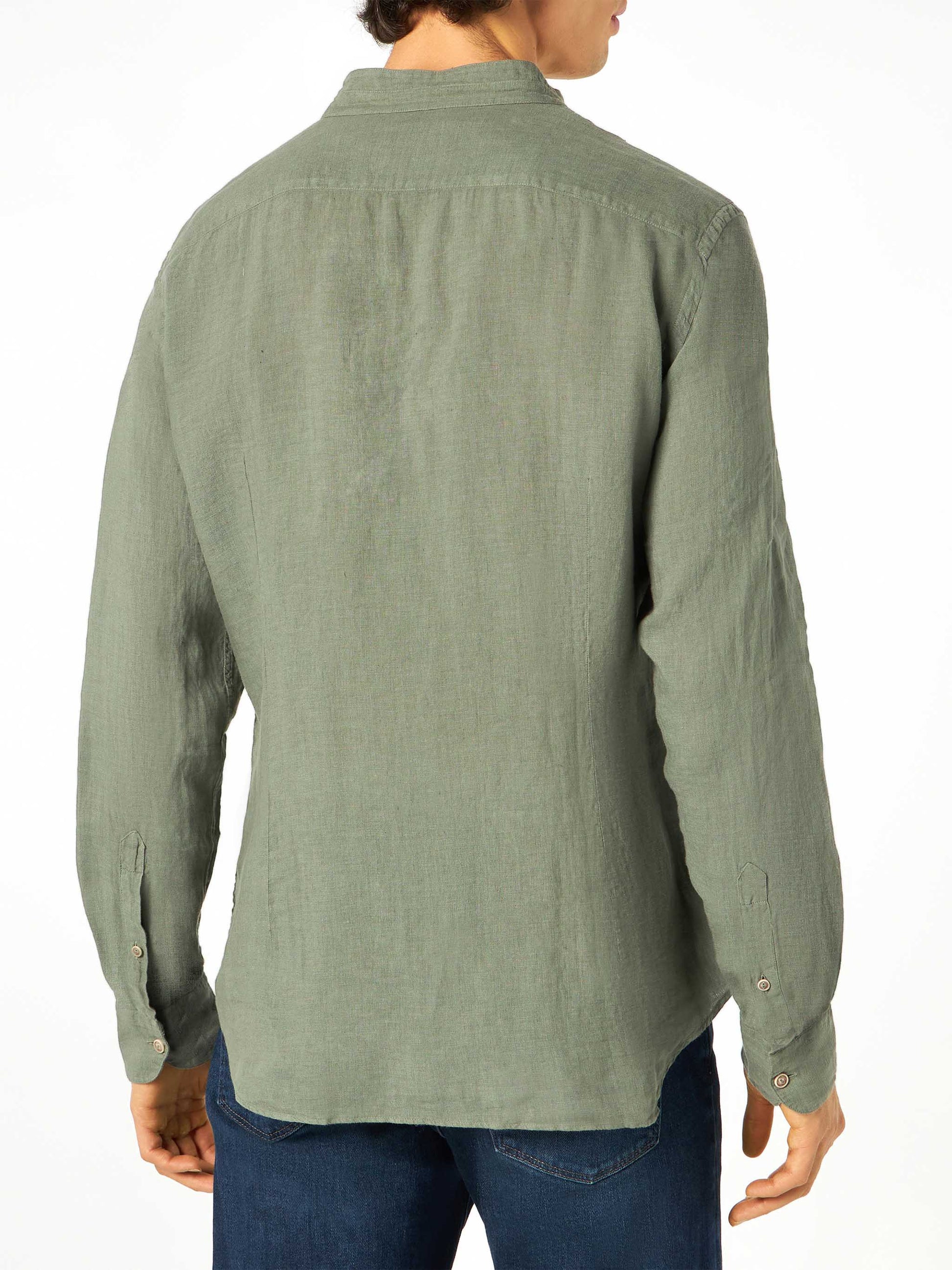 Man military green linen shirt - MC2 Saint Barth