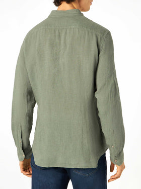 Man military green linen shirt - MC2 Saint Barth
