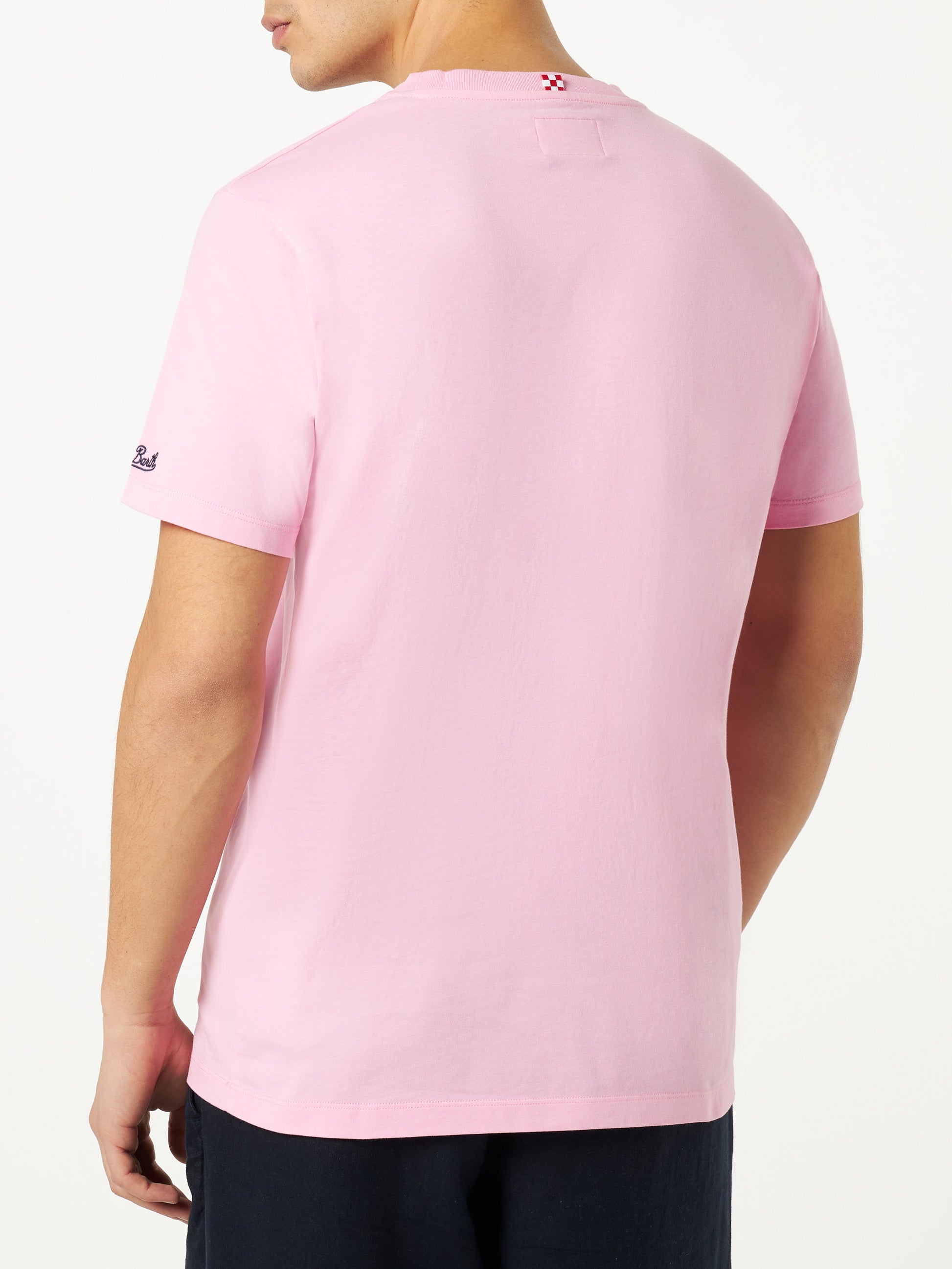Man cotton t-shirt with Gin and flower print - MC2 Saint Barth