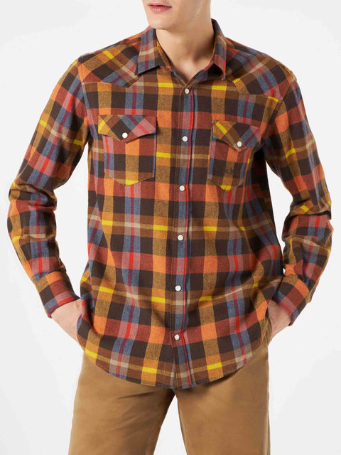 Man shirt with yellow tartan - MC2 Saint Barth