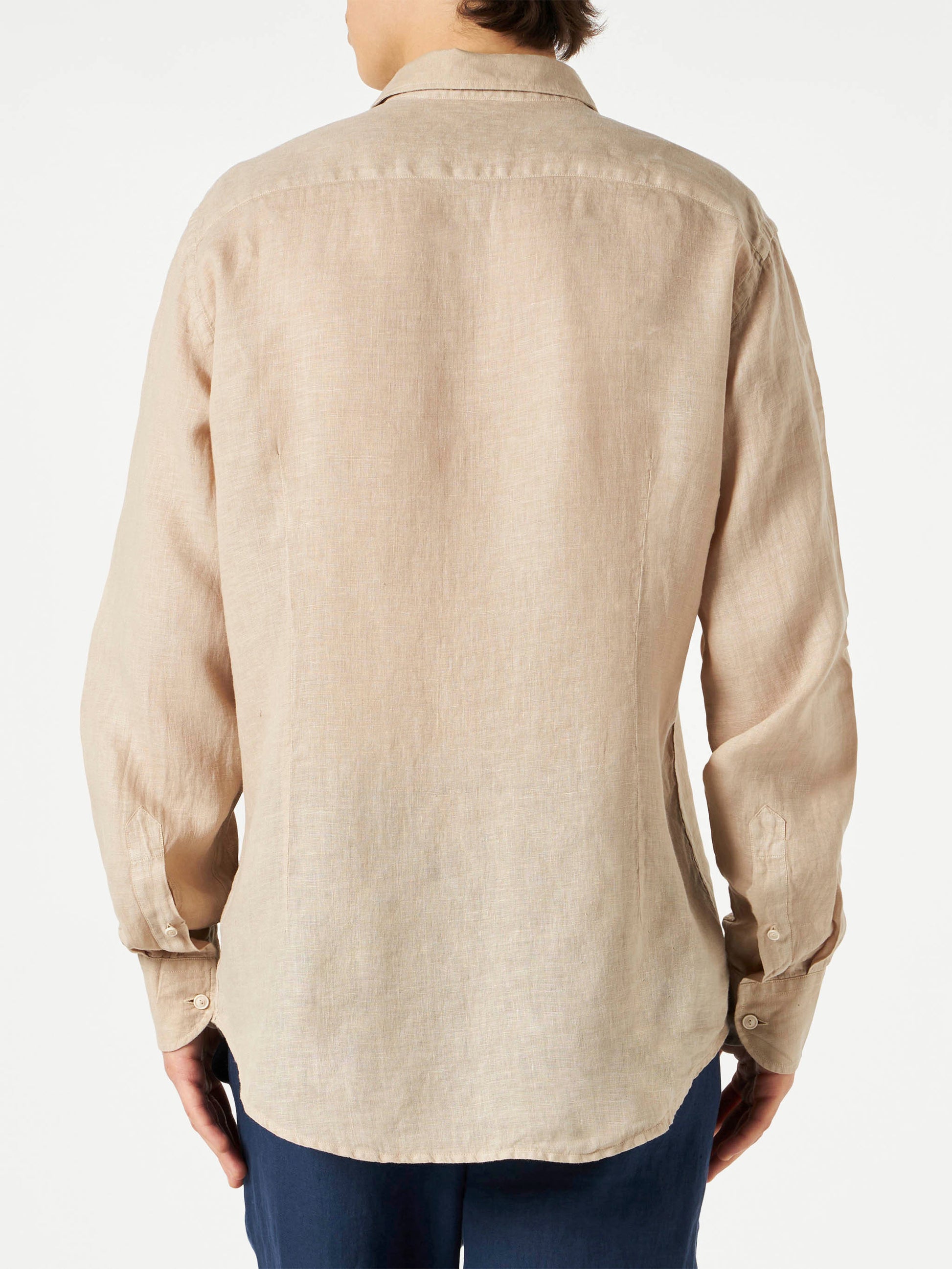 Man beige linen Pamplona shirt - MC2 Saint Barth