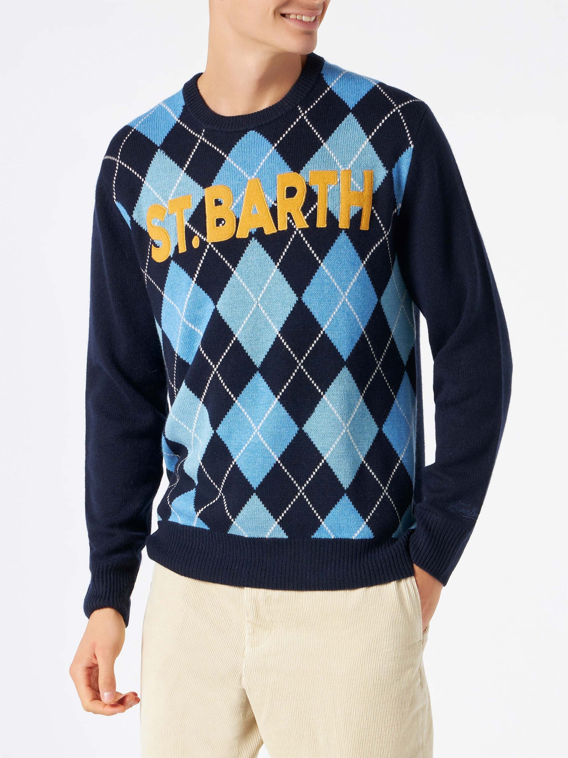 Man sweater with argyle print - MC2 Saint Barth