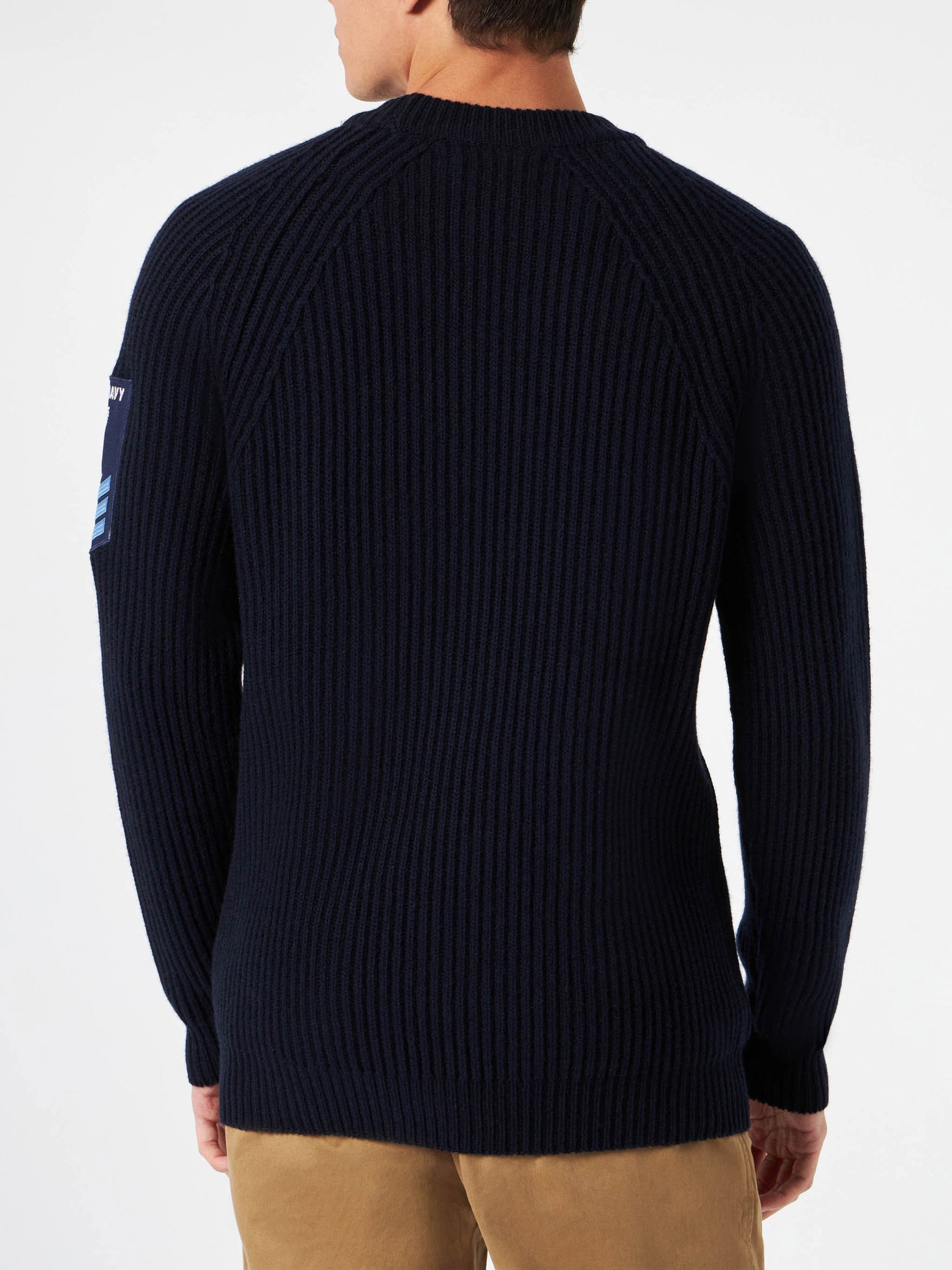 Man ribbed blue sweater - MC2 Saint Barth