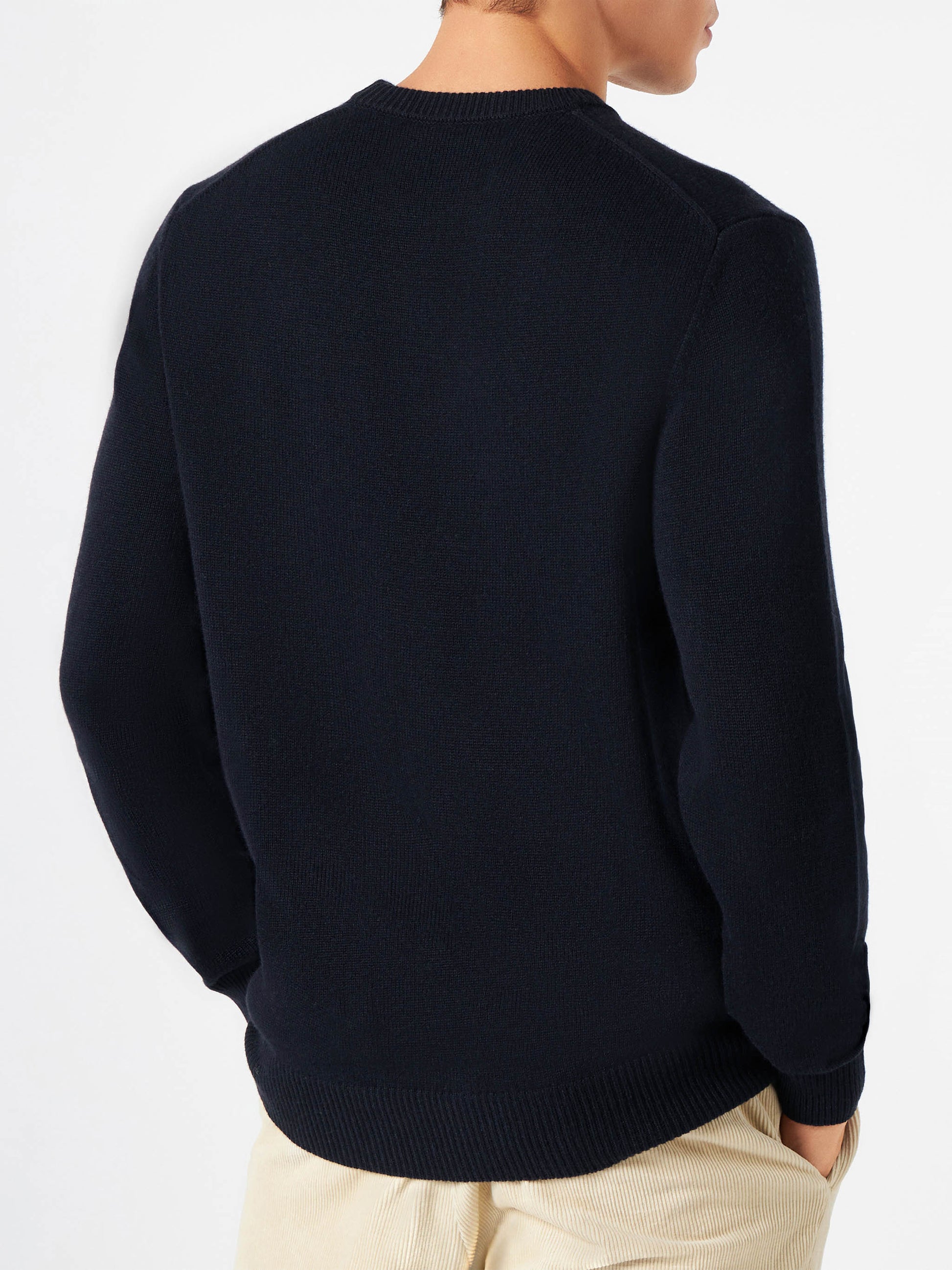 Man blue sweater Winter Mood Snoopy print | SNOOPY - PEANUTS™ SPECIAL EDITION - MC2 Saint Barth
