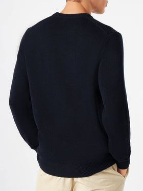 Man blue sweater Winter Mood Snoopy print | SNOOPY - PEANUTS™ SPECIAL EDITION - MC2 Saint Barth