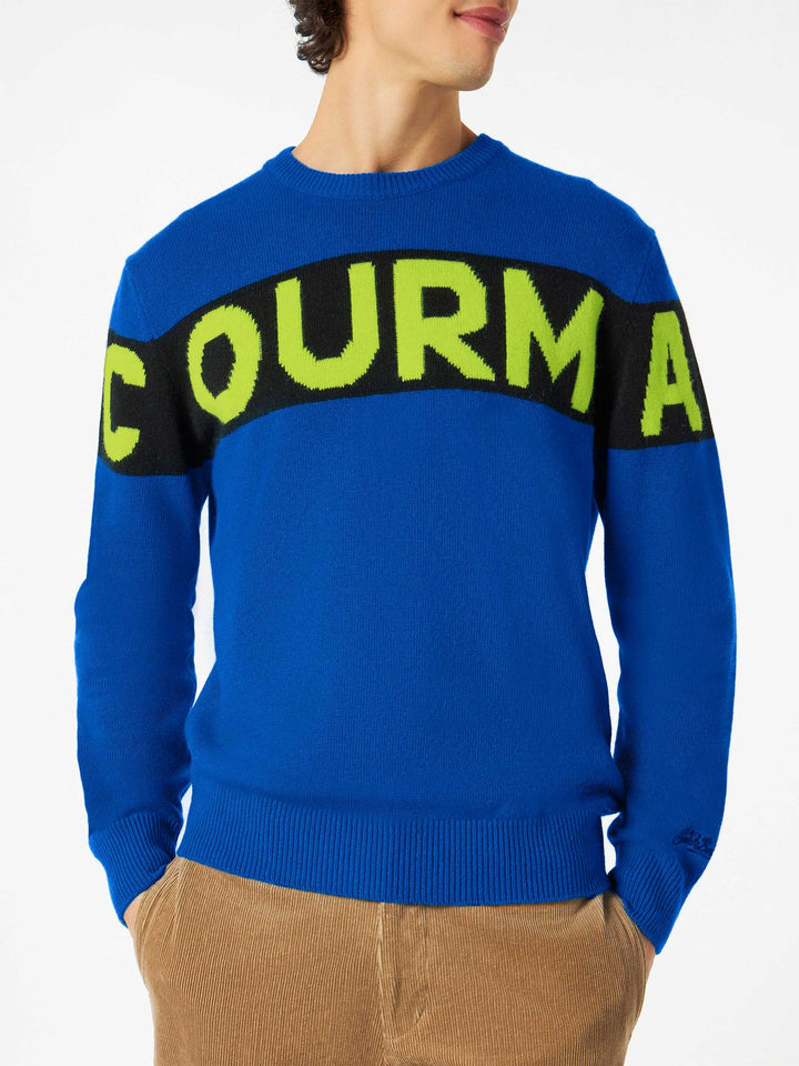 Man blue sweater with Courma lettering - MC2 Saint Barth