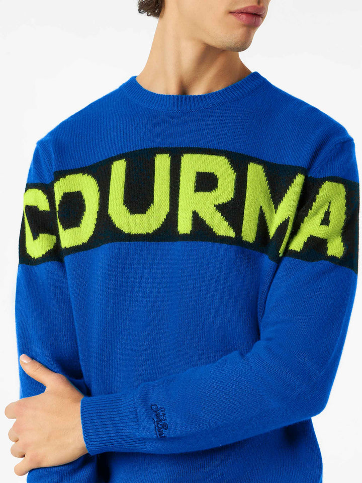 Man blue sweater with Courma lettering - MC2 Saint Barth