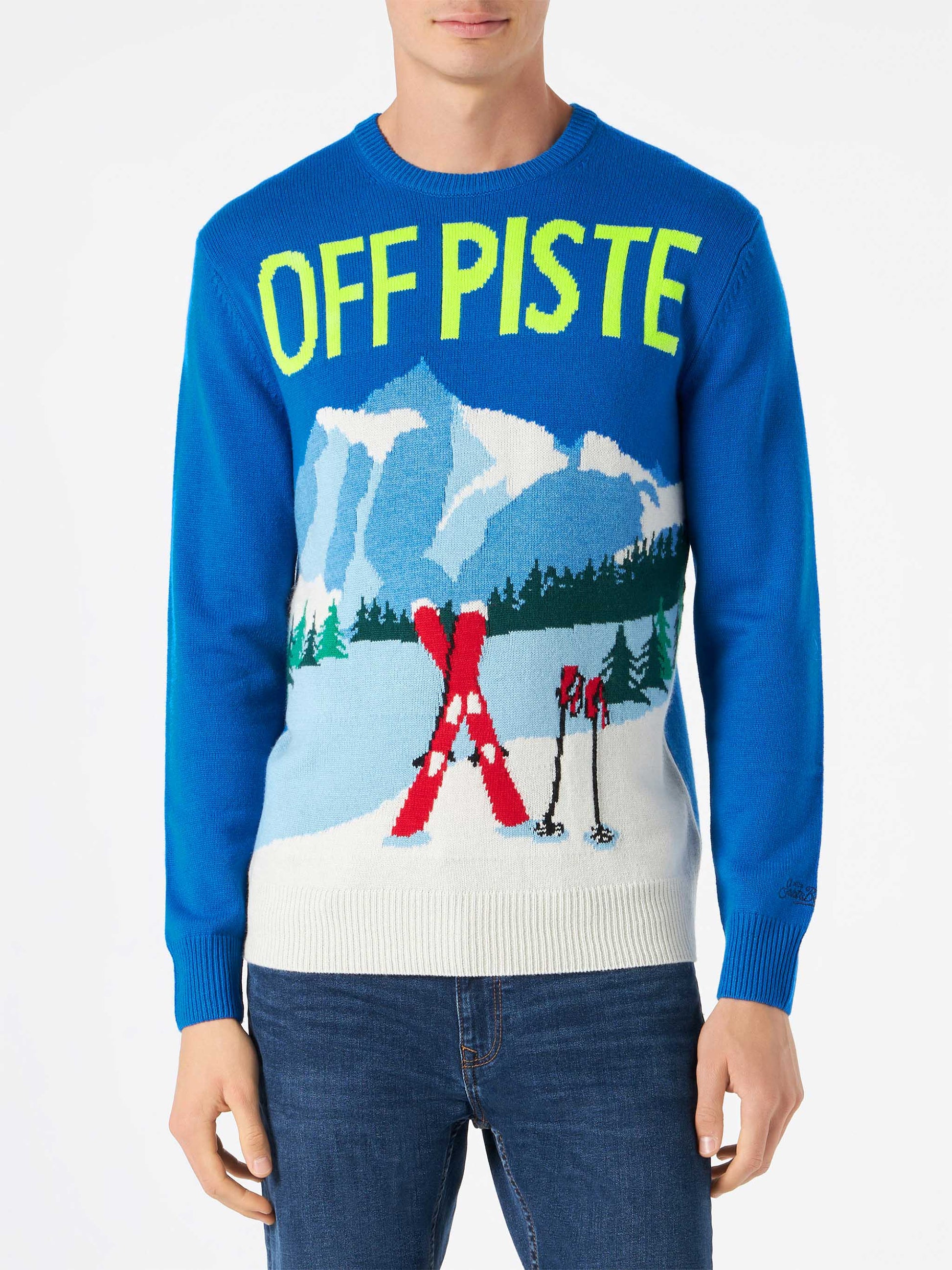 Man sweater with mountains postcard - MC2 Saint Barth