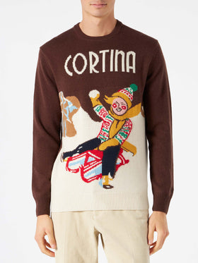 Herrenpullover mit Cortina-Postkarten-Jacquard