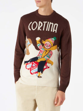 Herrenpullover mit Cortina-Postkarten-Jacquard