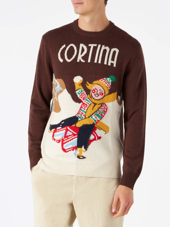 Herrenpullover mit Cortina-Postkarten-Jacquard