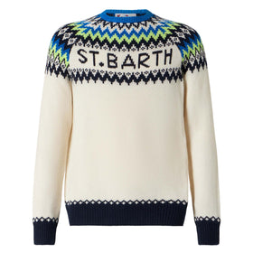 Man brushed sweater with icelandic jacquard - MC2 Saint Barth