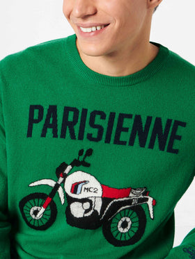 Man lightweight sweater with motorbike jacquard - MC2 Saint Barth