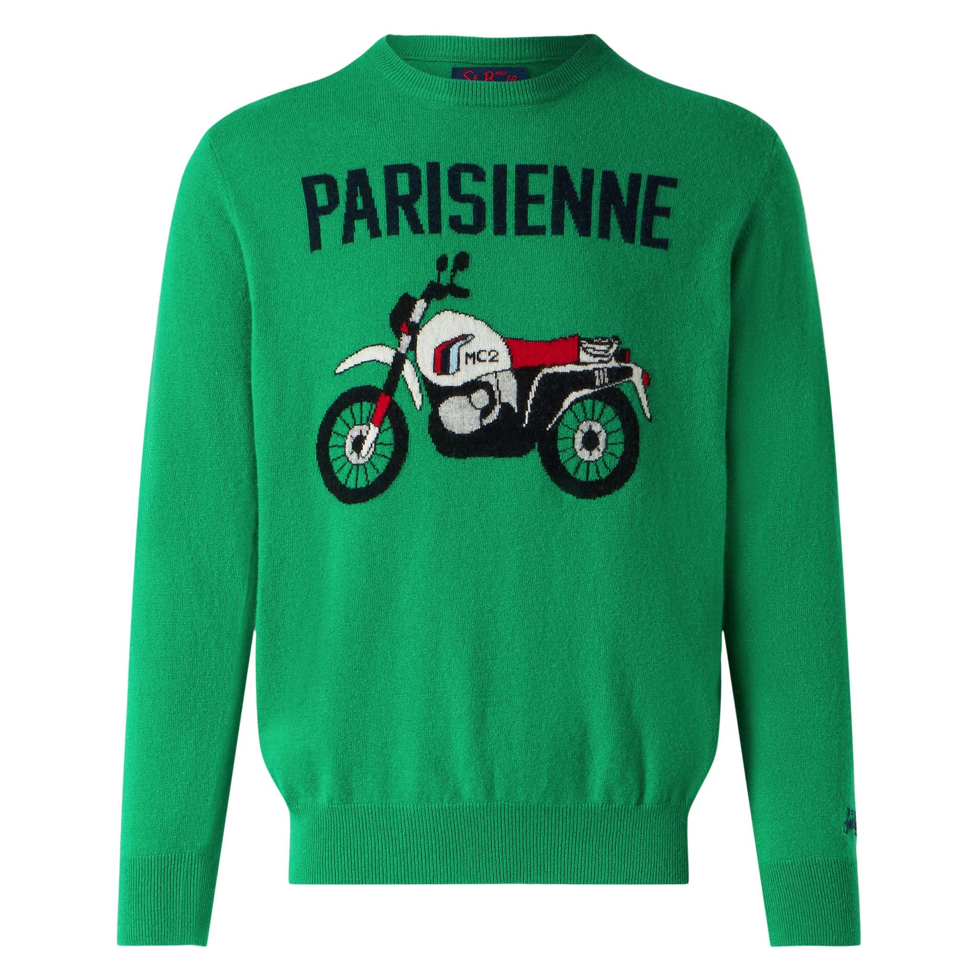 Man lightweight sweater with motorbike jacquard - MC2 Saint Barth