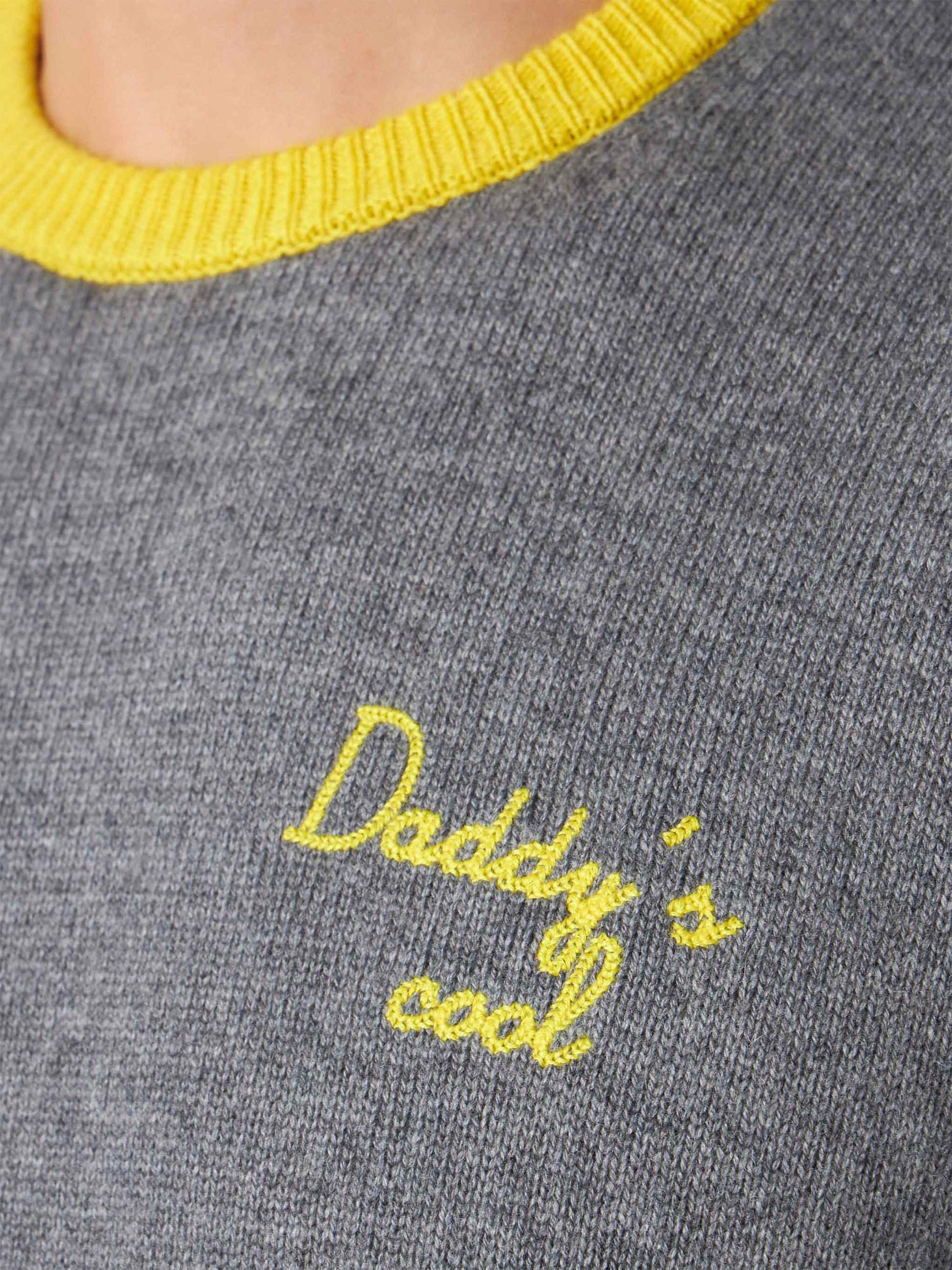 Man grey sweater with Daddy's cool embroidery - MC2 Saint Barth