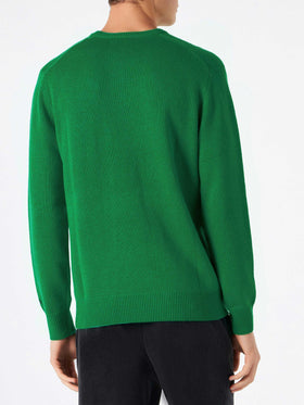 Man cashmere blend sweater with Fiat 500 jacquard | FIAT 500 SPECIAL EDITION - MC2 Saint Barth