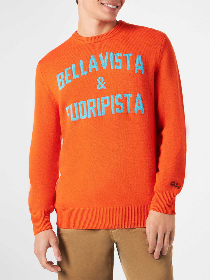 Maglia da uomo arancione stampa Bellavista &amp; Fuoripista