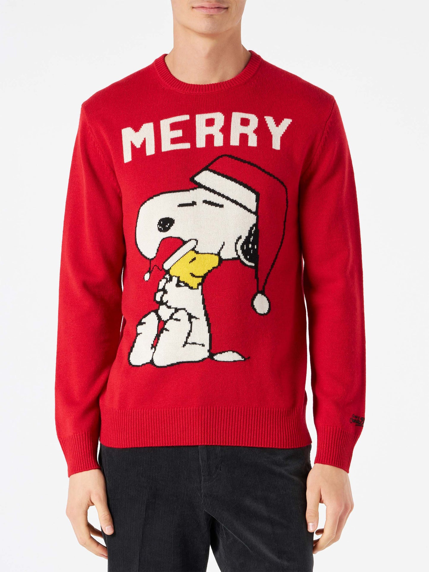 Man red sweater with Snoopy print | SNOOPY - PEANUTS™ SPECIAL EDITION - MC2 Saint Barth