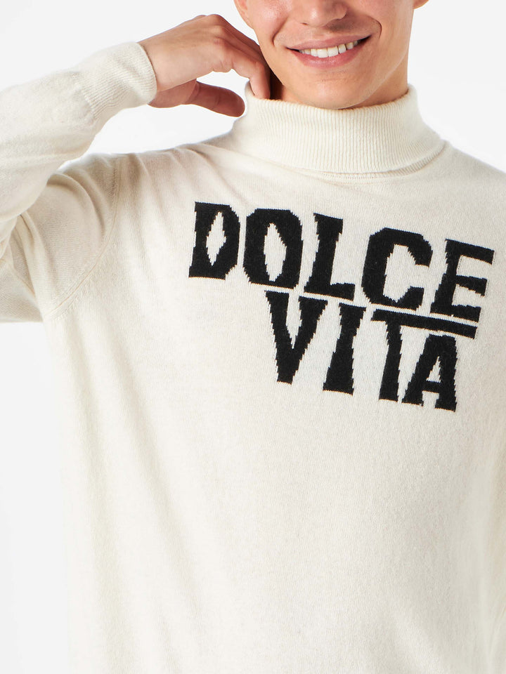 Maglione dolcevita in misto cashmere