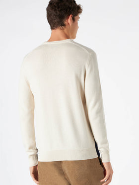 Man sweater with St.Moritz postcard jacquard - MC2 Saint Barth