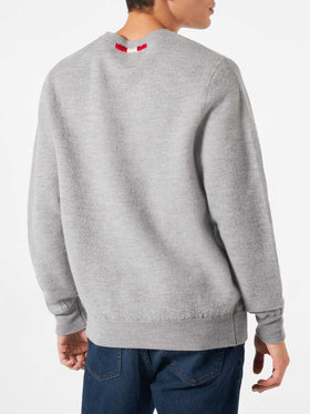 Man crewneck knitted sweater with Day Off embroidery - MC2 Saint Barth
