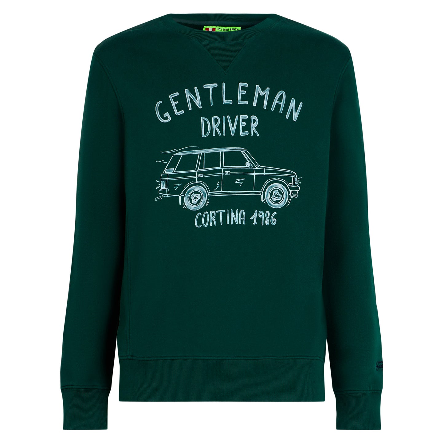 Cotton sweatshirt with Gentleman driver Cortina 1986 writing - MC2 Saint Barth