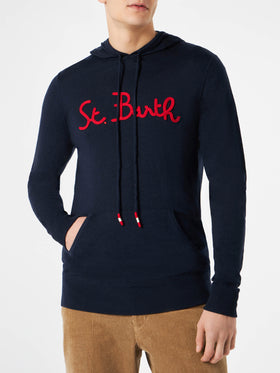 Man navy blue hoodie sweatshirt - MC2 Saint Barth