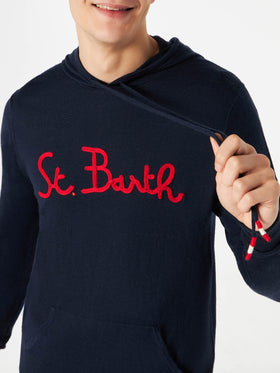 Man navy blue hoodie sweatshirt - MC2 Saint Barth
