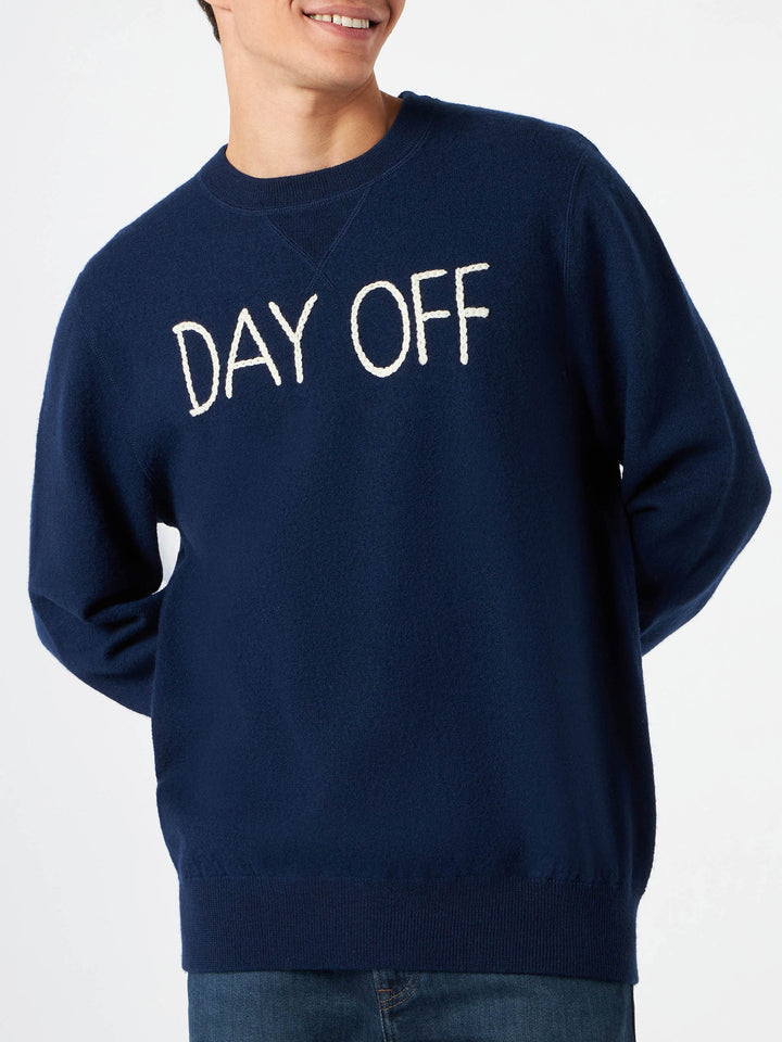 Man crewneck knitted sweater with Day Off embroidery - MC2 Saint Barth