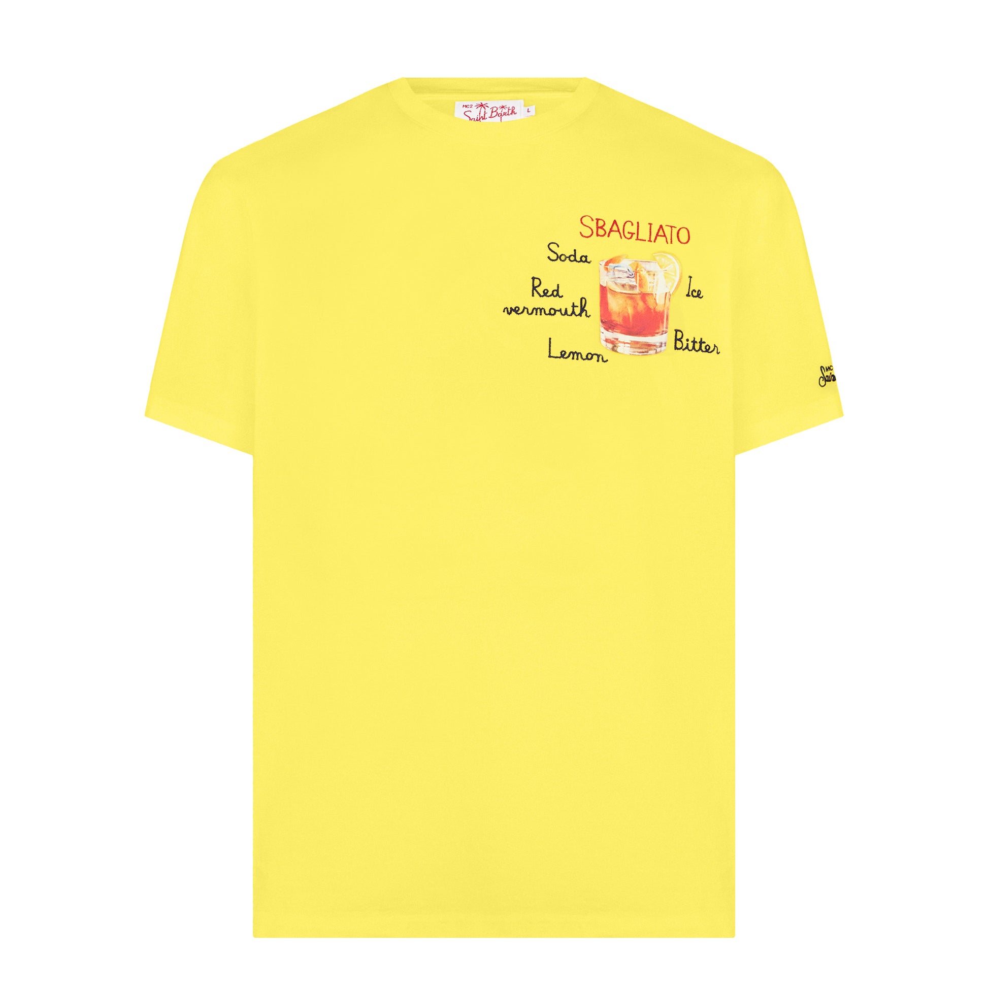 Man cotton t-shirt with Sbagliato glass print - MC2 Saint Barth